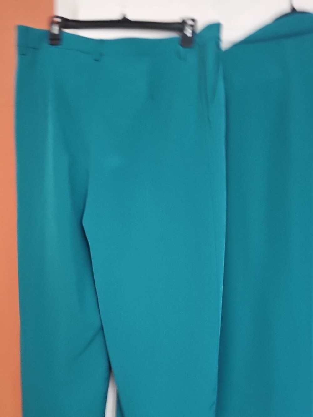 Teal Wide-Leg Dress Trousers - Elegant Office Ready New No Tag - Picture 8 of 10